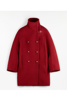 Fay coat in boucle red